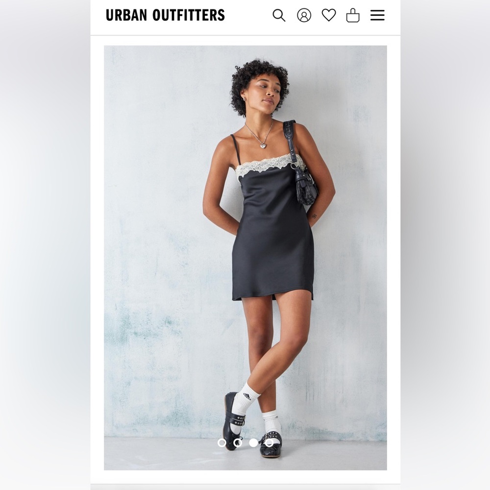 Urban outfitters Kiss The Sky Black Slip Dress